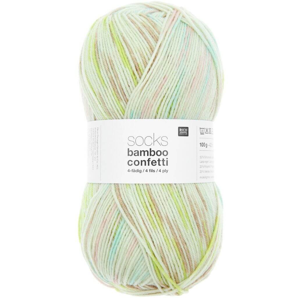 Rico Design Superba Bamboo 4-fädig, Farbe 51 Confetti fresh – Schurwolle, Synthetik und Viskose bei Lieblingsgarn