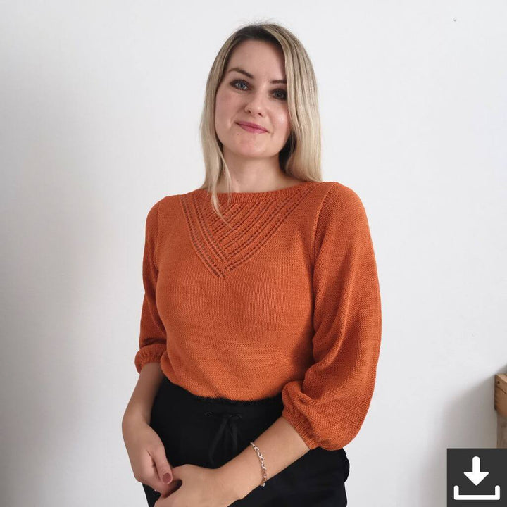Rita Koch Bella Blouse mit Lochmuster Strickanleitung - Rita Koch (PDF) bei bei bei bei bei bei bei Lieblingsgarn