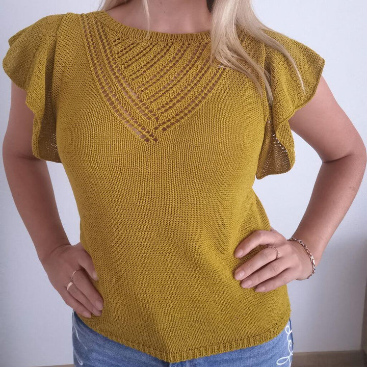 Rita Koch Bella Blouse mit Lochmuster Strickanleitung - Rita Koch (PDF) bei bei bei bei bei bei bei Lieblingsgarn