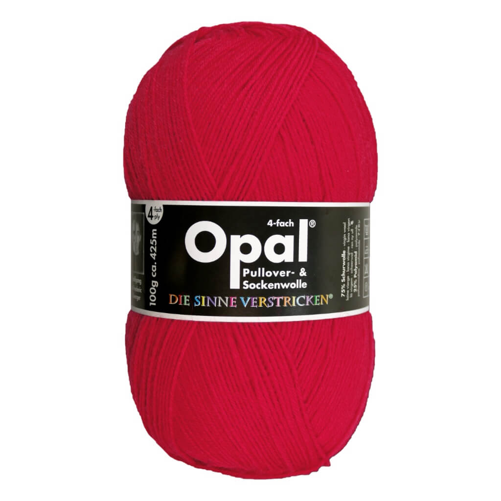 Opal 5180 - Rot Opal Sockenwolle Uni 4-fach 100g Lieblingsgarn