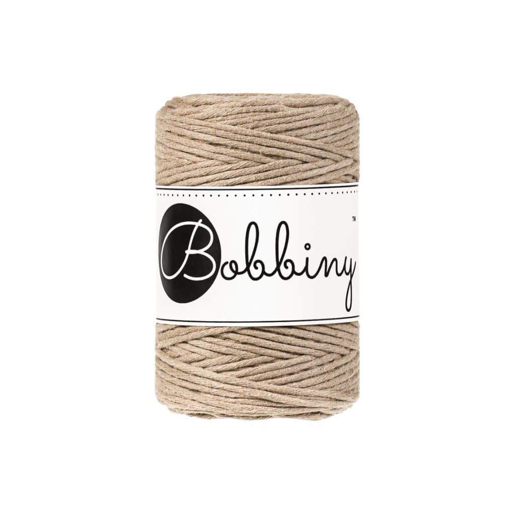 Bobbiny Makramee Garn 1,5 mm, Farbe Sand – Baumwolle bei Lieblingsgarn