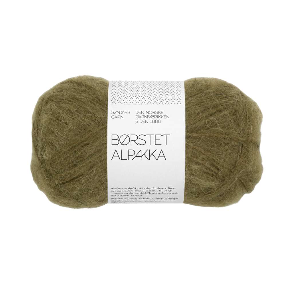 Sandnes Garn Sandnes Børstet Alpakka - 50g, Farbe 9873 dark olive – Alpaka und Synthetik bei Lieblingsgarn
