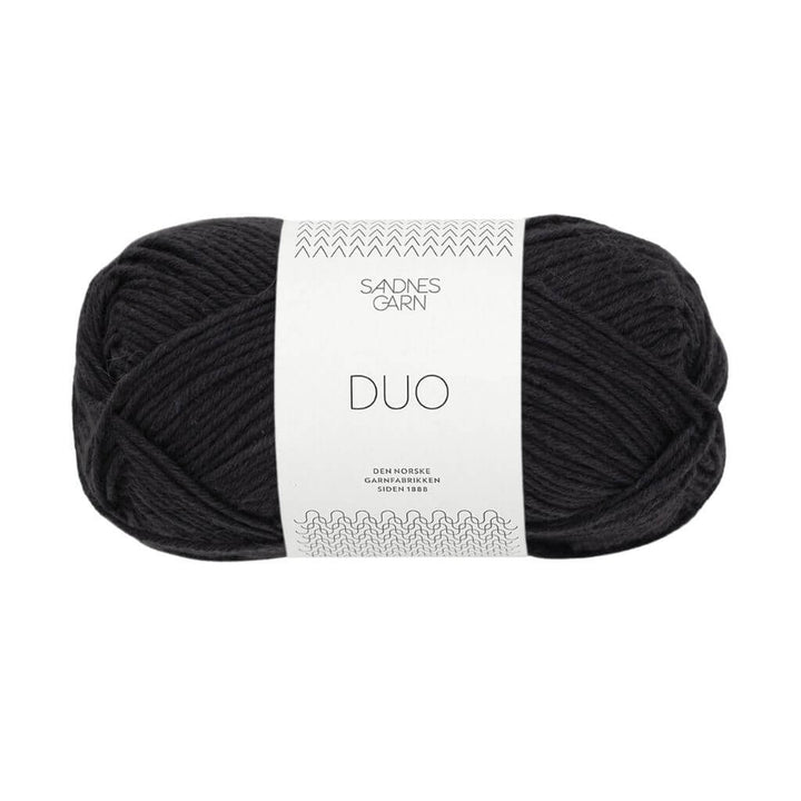 Sandnes Garn Duo, Farbe 1099 Sort – Baumwolle und Merino bei Lieblingsgarn