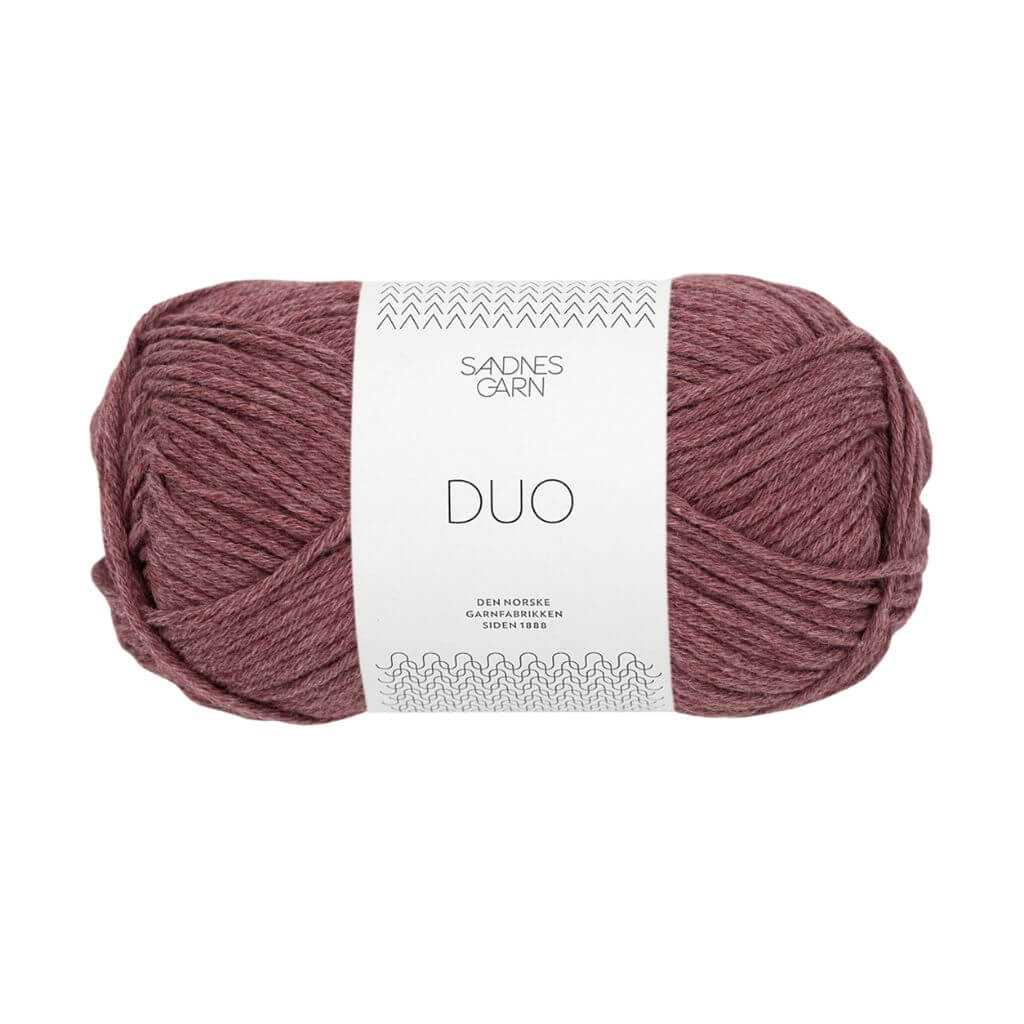 Sandnes Garn Duo, Farbe 4344 Mørk Pudderrosa – Baumwolle und Merino bei Lieblingsgarn