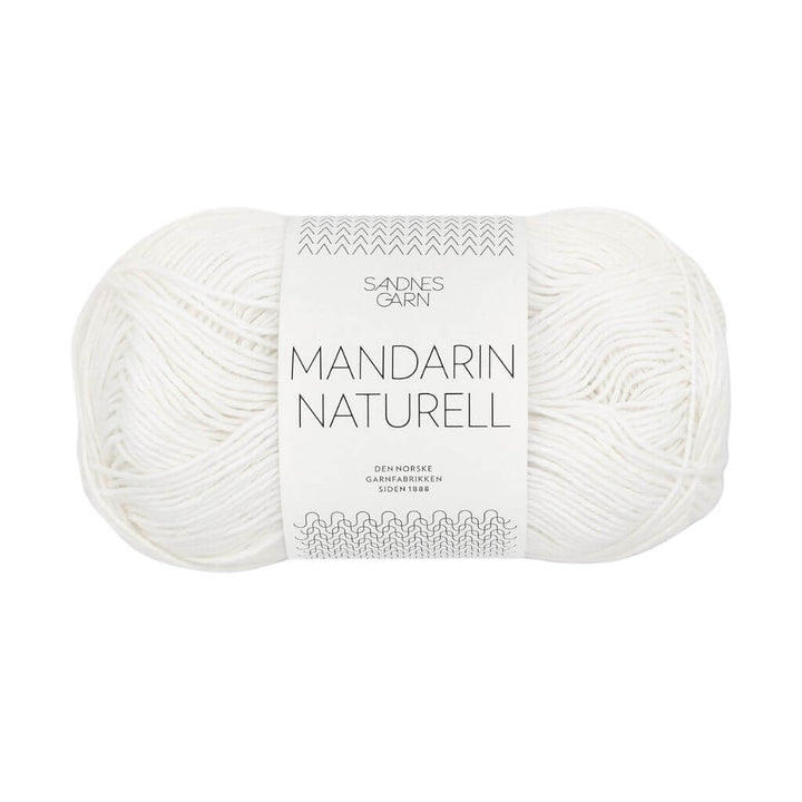 Sandnes Garn Mandarin Naturell - 50g, Farbe 1001 Optisk Hvit – Baumwolle bei Lieblingsgarn