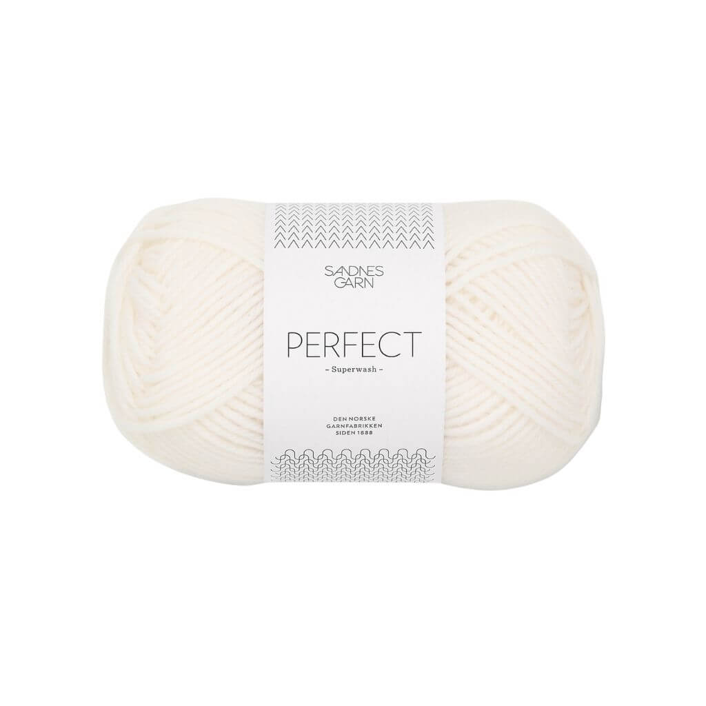 Sandnes Garn Perfect 50g, Farbe 1002 Hvit – Schurwolle und Synthetik bei Lieblingsgarn