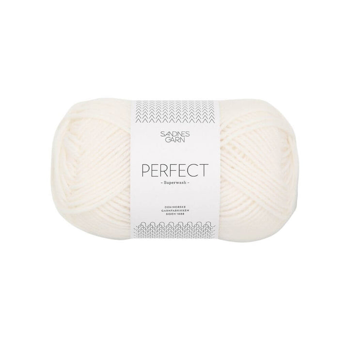 Sandnes Garn Perfect 50g, Farbe 1002 Hvit – Schurwolle und Synthetik bei Lieblingsgarn