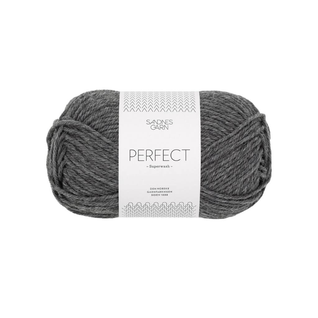 Sandnes Garn Perfect 50g, Farbe 1053 Mørk Gråmelert – Schurwolle und Synthetik bei Lieblingsgarn