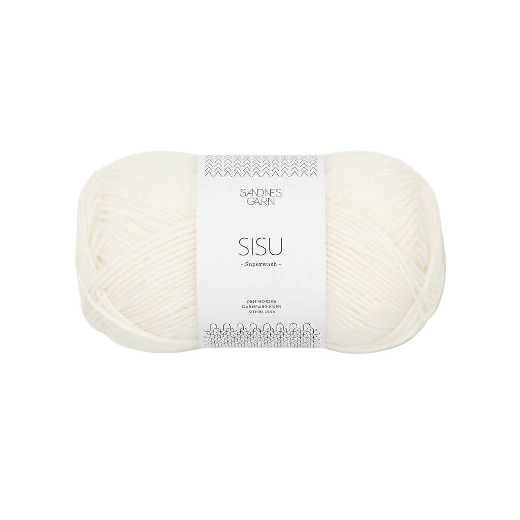 Sandnes Garn Sisu 50 g - Sockenwolle Superwash, Farbe 1002 Hvit – Schurwolle und Synthetik bei Lieblingsgarn
