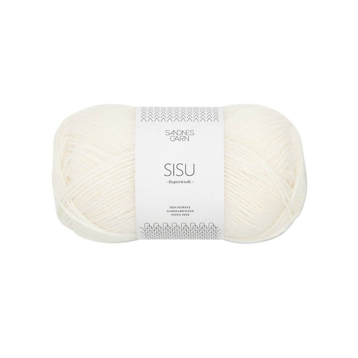 Sandnes Garn Sisu 50 g - Sockenwolle Superwash, Farbe 1002 Hvit – Schurwolle und Synthetik bei Lieblingsgarn