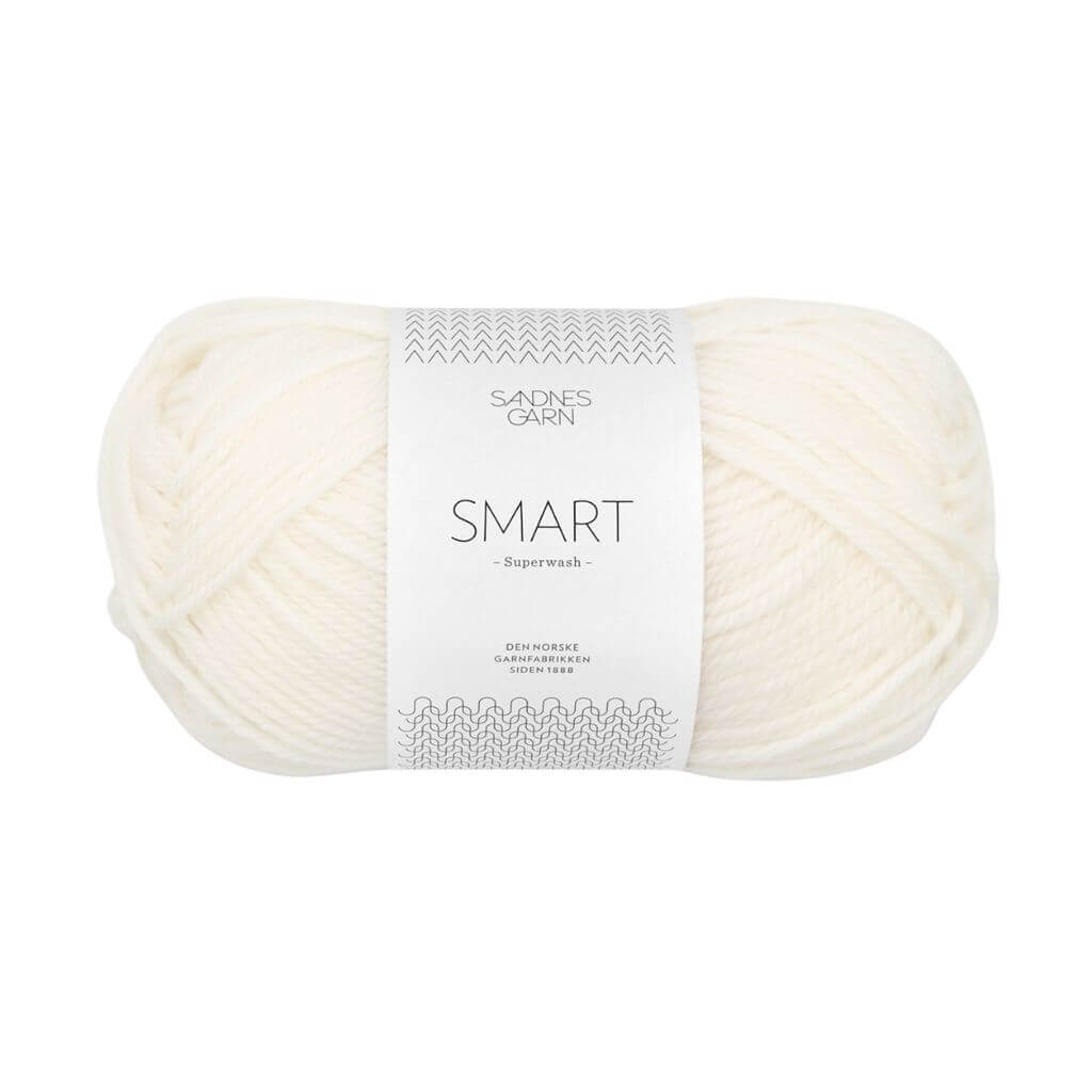 Sandnes Garn Smart, Farbe 1001 Optisk Hvit – Schurwolle bei Lieblingsgarn