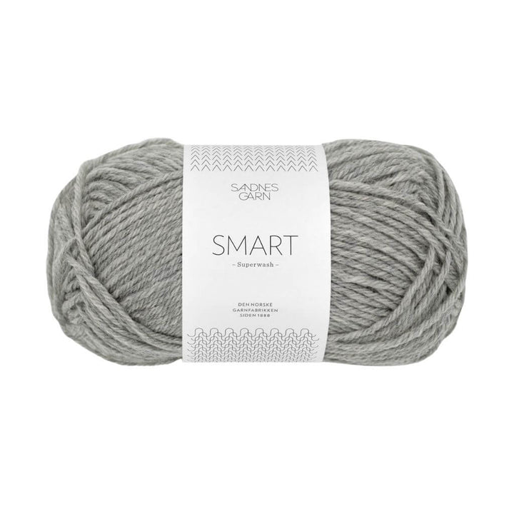 Sandnes Garn Smart, Farbe 1042 Gråmelert – Schurwolle bei Lieblingsgarn