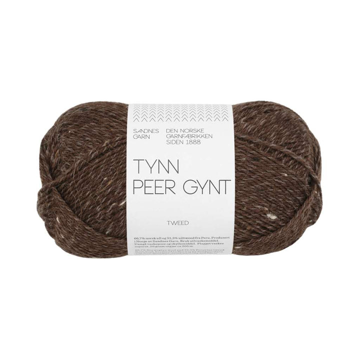Sandnes Garn Tynn Peer Gynt, Farbe 3085 mork brun tweed – Schurwolle bei Lieblingsgarn