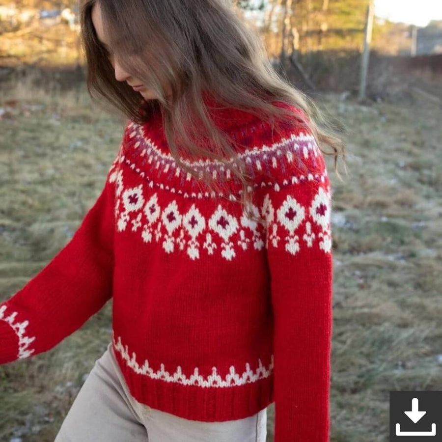 Sandnes Garn Weihnachtlicher Damen Pullover Strickanleitung - Sandnes Garn (PDF) Lieblingsgarn
