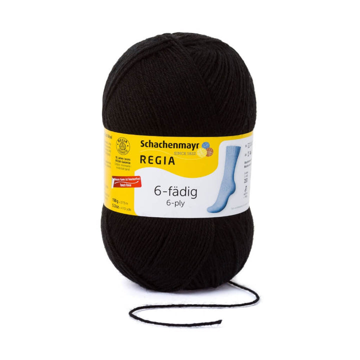 Schachenmayr Regia 6-Fädig 150g, Farbe 2066 Schwarz – Polyamid und Schurwolle bei Lieblingsgarn
