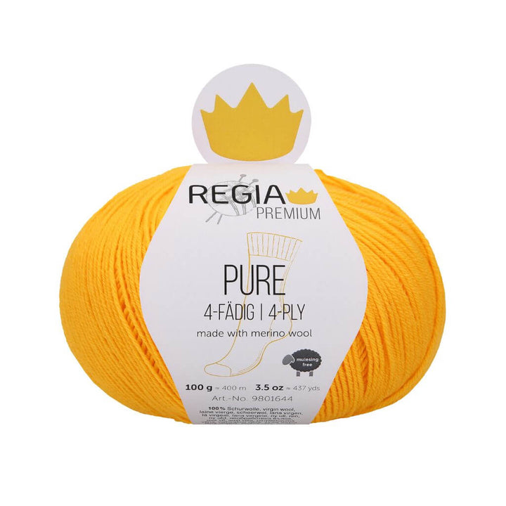 Schachenmayr Regia Pure 4-fädig, Farbe 20 Sunflower – Merino und Schurwolle bei Lieblingsgarn