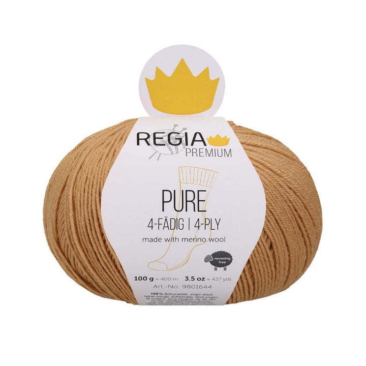 Schachenmayr Regia Pure 4-fädig, Farbe 5 Camel – Merino und Schurwolle bei Lieblingsgarn