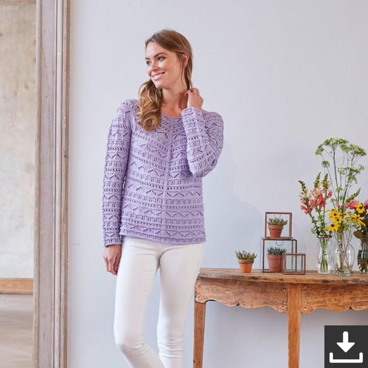 Schachenmayr Pattern Shirt im Ajourmuster Strickset - Schachenmayr (PDF) bei bei bei bei Lieblingsgarn