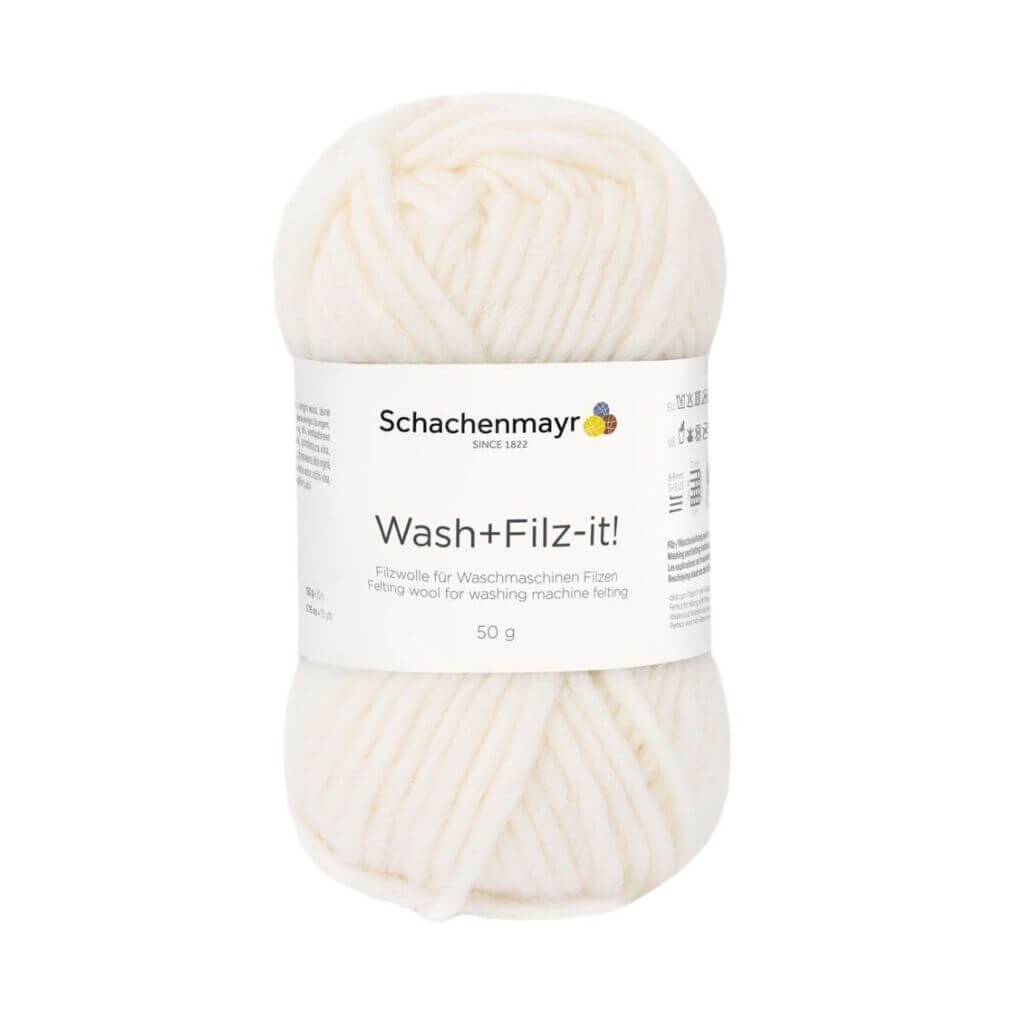 Schachenmayr 2 - White Schachenmayr Wash+Filz-it! Filzwolle 50g Lieblingsgarn