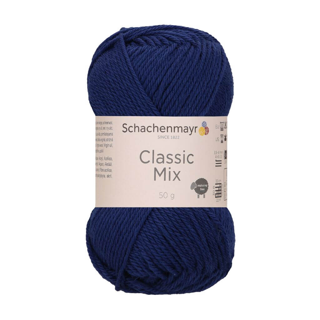 Schachenmayr Classic Mix, Farbe 50 Navy – Schurwolle und Synthetik bei Lieblingsgarn