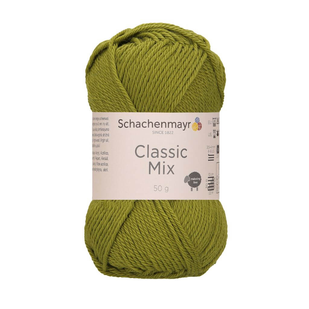 Schachenmayr Classic Mix, Farbe 73 Avocado – Schurwolle und Synthetik bei Lieblingsgarn