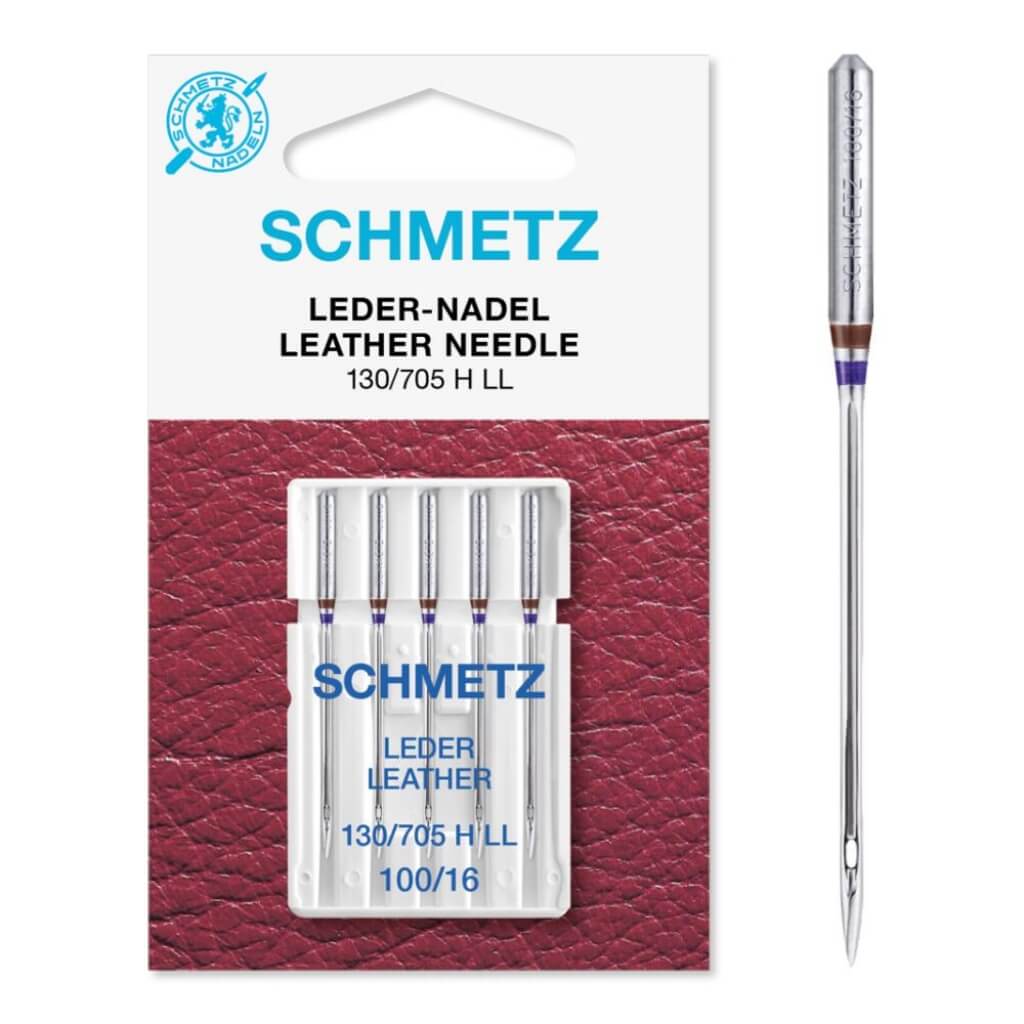 Schmetz Nähmaschinennadel Leder 130/705 H LL, Farbe 100 – Metall bei Lieblingsgarn