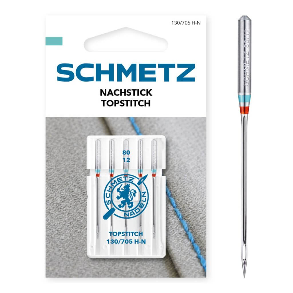 Schmetz Nachstick Nadel Topstitch, Farbe 80 – Metall bei Lieblingsgarn