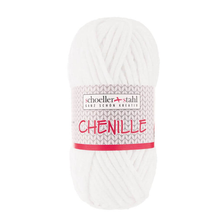 Schoeller + Stahl Chenille, Farbe 01 Weiss – Polyester bei Lieblingsgarn
