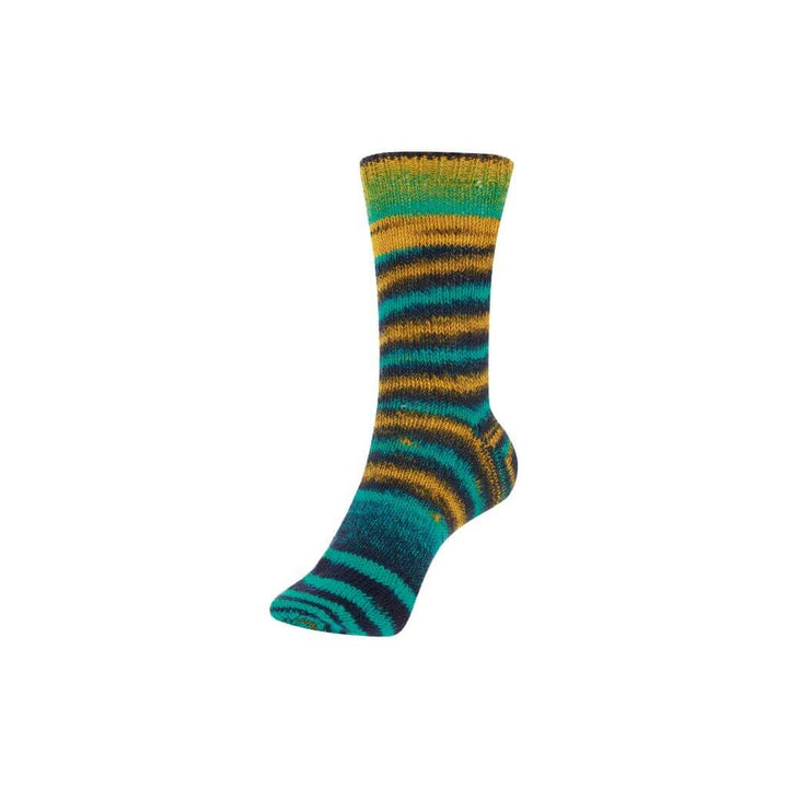 Schoeller + Stahl Fortissima Funky Double Socks, Farbe 01 Smaragd Gold – Schurwolle und Synthetik bei Lieblingsgarn
