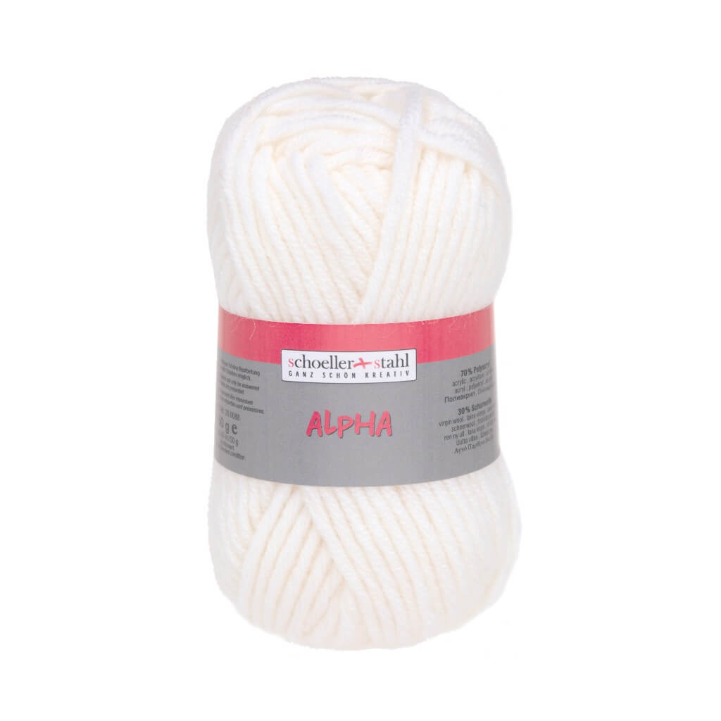Schoeller + Stahl Schoeller+Stahl Alpha 50g, Farbe 1 Weiss – Schurwolle und Synthetik bei Lieblingsgarn