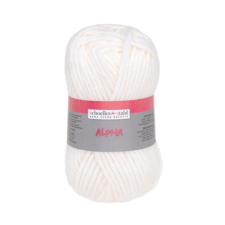 Schoeller + Stahl Schoeller+Stahl Alpha 50g, Farbe 1 Weiss – Schurwolle und Synthetik bei Lieblingsgarn