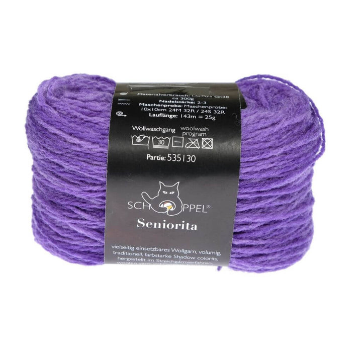 Schoppel Wolle Seniorita, Farbe 2618 Purpurwolke Inspiration Dibadu – Schurwolle bei Lieblingsgarn