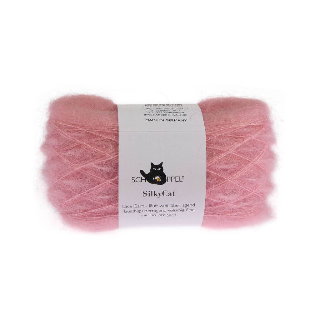 Schoppel Wolle SilkyCat, Farbe 1220 Rosé – Mohair und Seide bei Lieblingsgarn