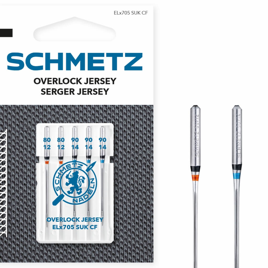Schmetz Overlock Jersey-Nadeln ELx705 SUK CF, Farbe Sortiert 80 90 – Metall bei Lieblingsgarn