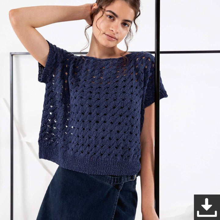 Lang Yarns Shirt mit Zopfmuster Strickanleitung - Lang Yarns (PDF) bei bei bei bei Lieblingsgarn