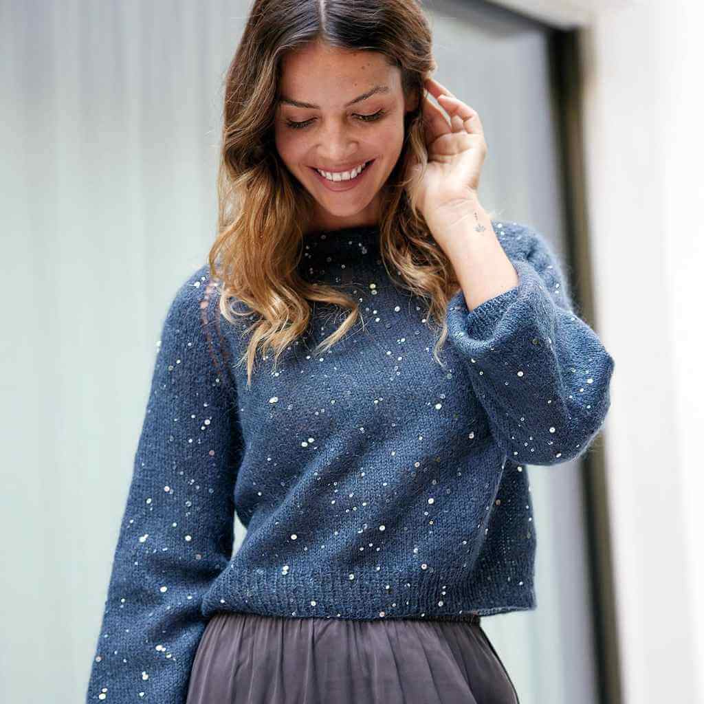 Katia Pullover Silky Mohair Pailletes Strickanleitung – Bild 2 von 3 bei Lieblingsgarn