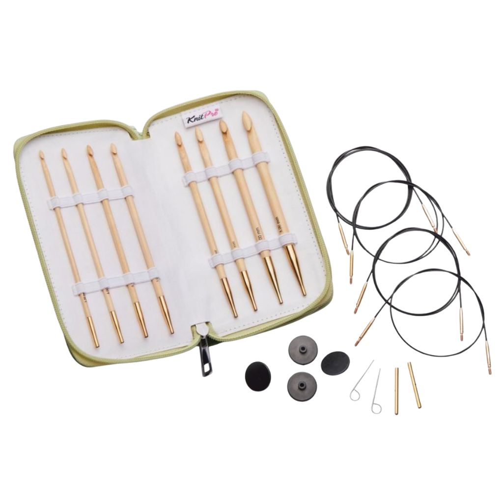 KnitPro Bamboo austauschbares Tunesisches Häkelnadelset