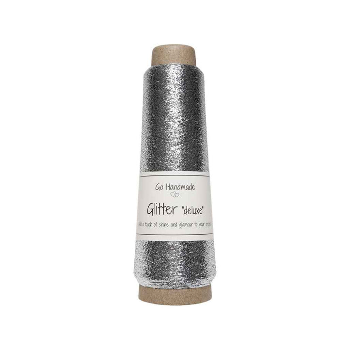 Go Handmade Yarn Glitter deluxe, Farbe Silver – Synthetik bei Lieblingsgarn