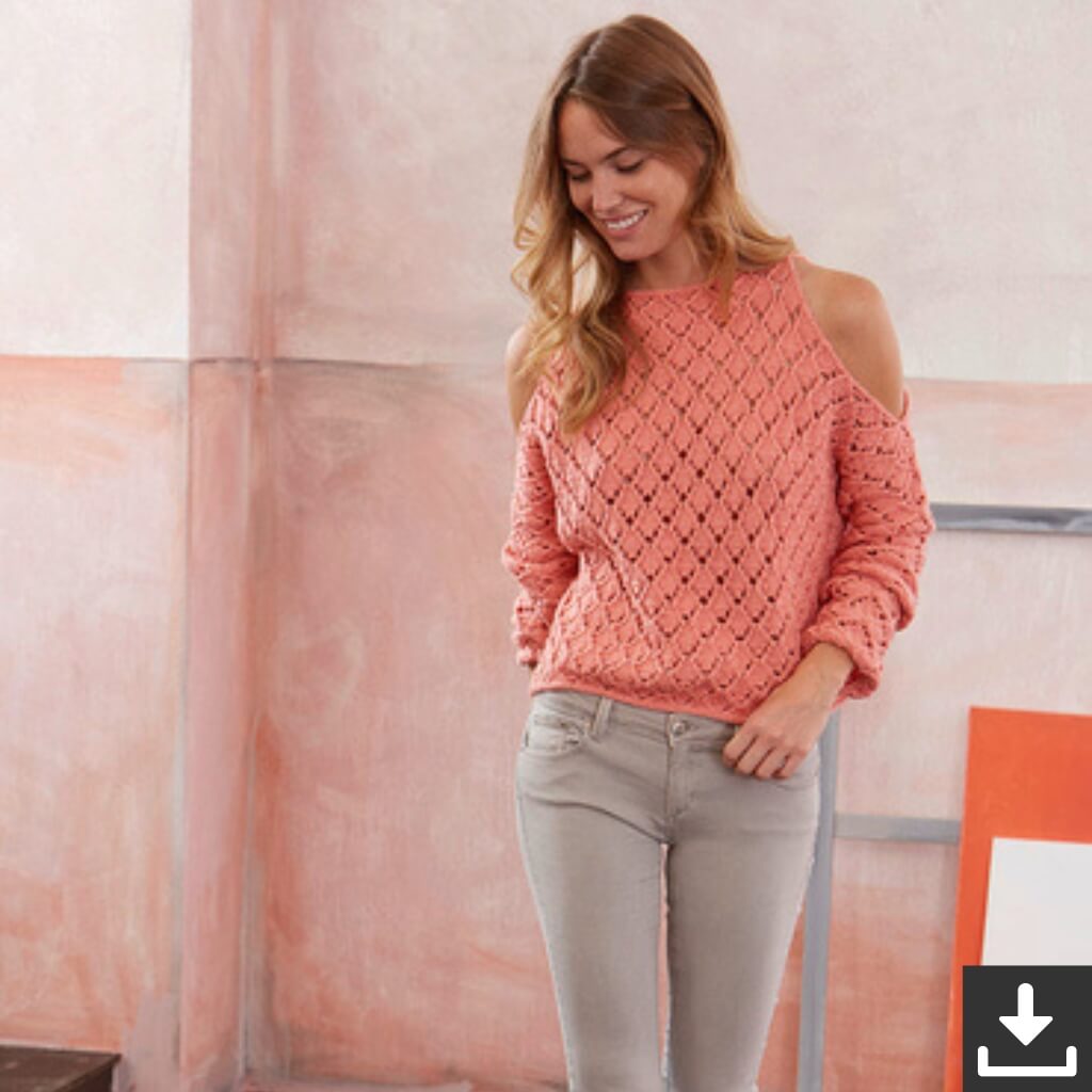 Schachenmayr Pattern Shirt mit offenem Rücken Strickset - Schachenmayr (PDF) bei bei bei bei Lieblingsgarn