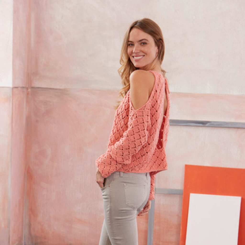 Schachenmayr Pattern Shirt mit offenem Rücken Strickset - Schachenmayr (PDF) bei bei bei bei Lieblingsgarn