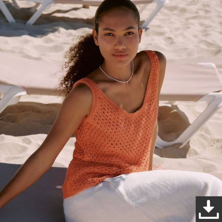 Lana Grossa Pattern Tanktop mit Netzmuster Strickset - Lana Grossa (PDF) bei bei bei bei Lieblingsgarn