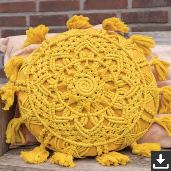 Durable Pattern Solstice Makramee Kissen Durable Rope (PDF) bei bei bei bei Lieblingsgarn