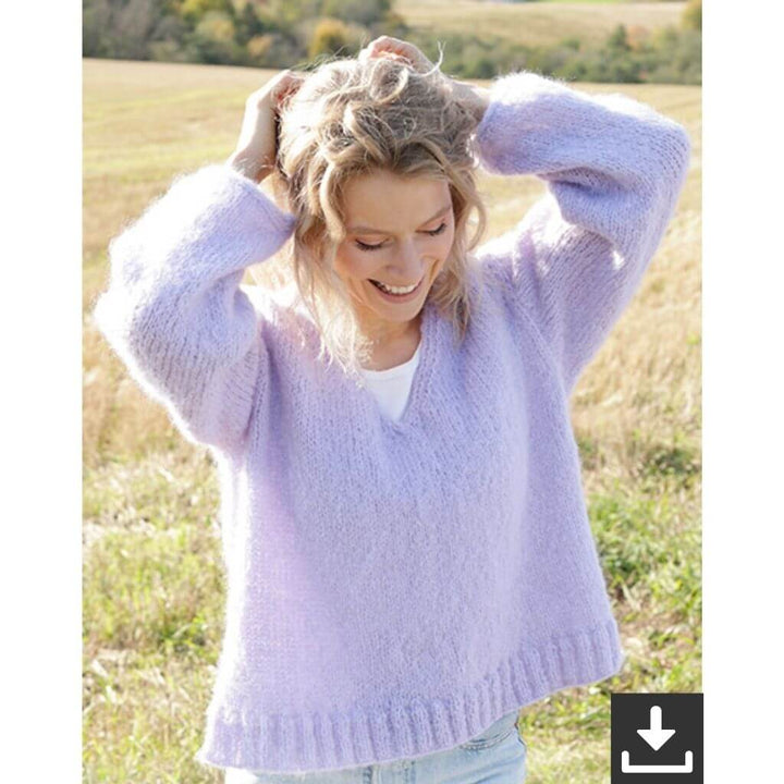 Drops Design Pattern Damen Pullover Spring Iris Strickanleitung - Drops (PDF) bei bei bei bei Lieblingsgarn