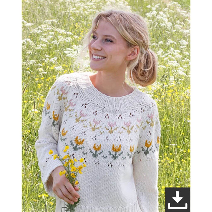 Drops Design Pattern Damen Pullover Spring Messenger Strickset - Drops (PDF) bei bei bei bei Lieblingsgarn
