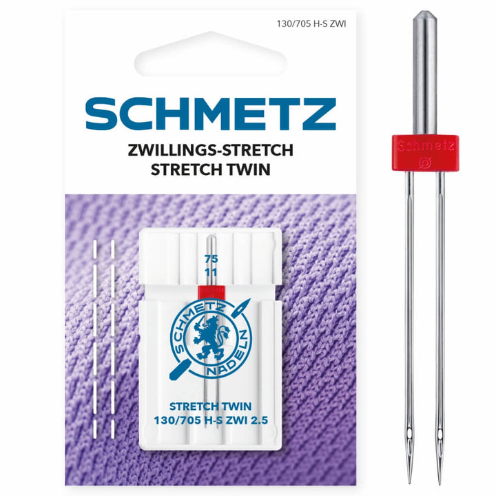 Schmetz Stretch Zwilling-Nadeln 130/705 H-S ZWI, Farbe 1 – Metall bei Lieblingsgarn