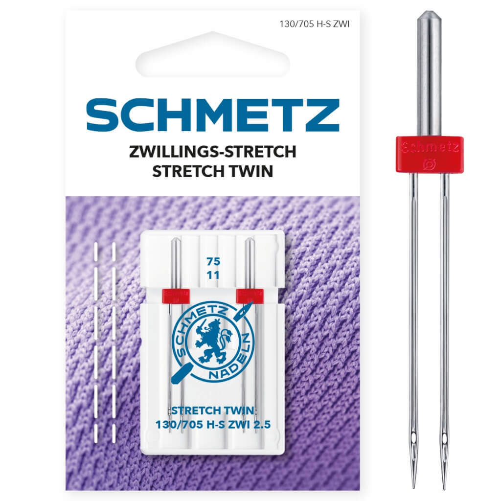 Schmetz Stretch Zwilling-Nadeln 130/705 H-S ZWI, Farbe 2 – Metall bei Lieblingsgarn