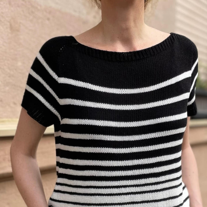 Strickauszeit Shirt Black and White Tee Strickanleitung - Strickauszeit (PDF) bei bei bei bei Lieblingsgarn