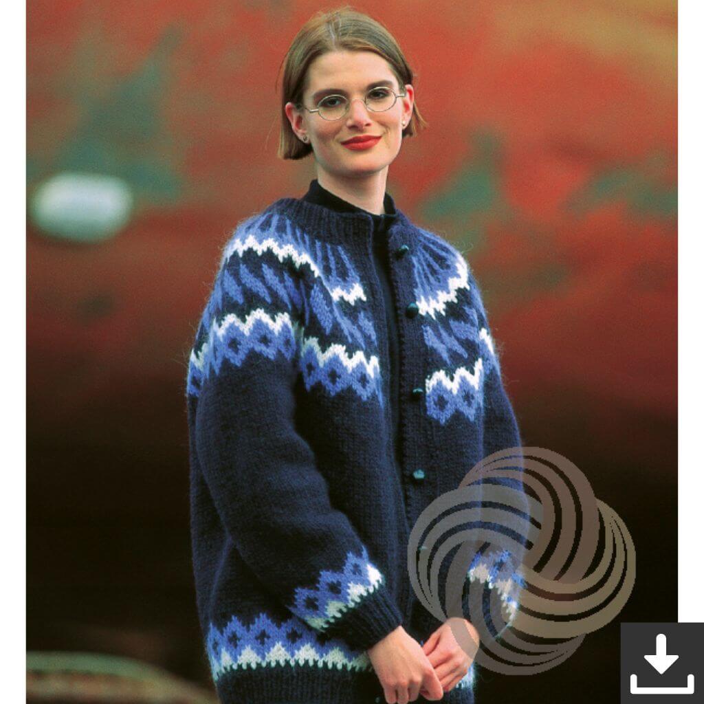 Lopi Pattern Strickjacke mit Passe Strickanleitung - Lopi (PDF) bei bei bei bei Lieblingsgarn