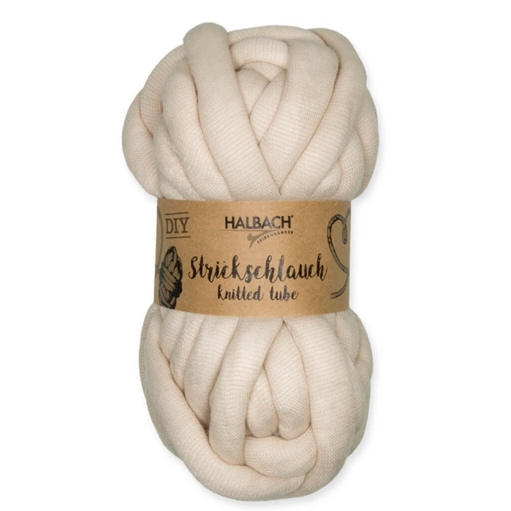 Halbach Strickschlauch gefüllt mit PES-Bauschgarn creme bei bei bei bei Lieblingsgarn