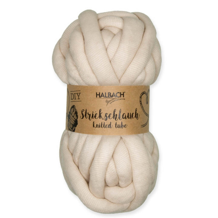 Halbach Strickschlauch gefüllt mit PES-Bauschgarn creme bei bei bei bei Lieblingsgarn
